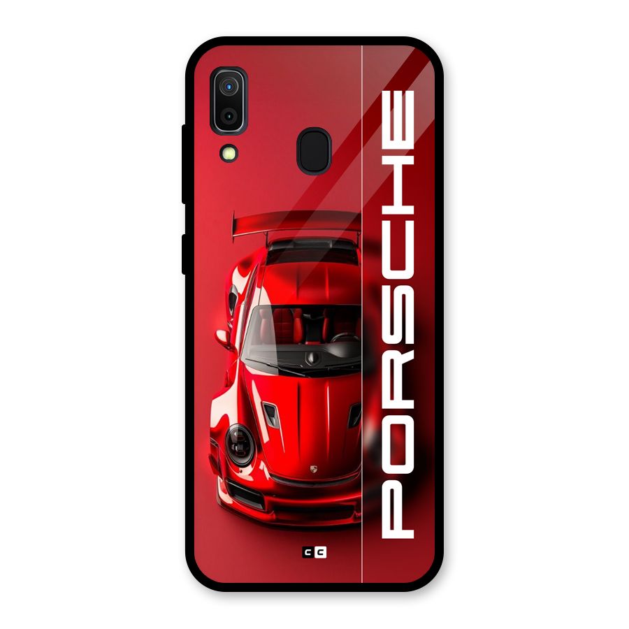 Red Porsche Glass Back Case for Galaxy A30