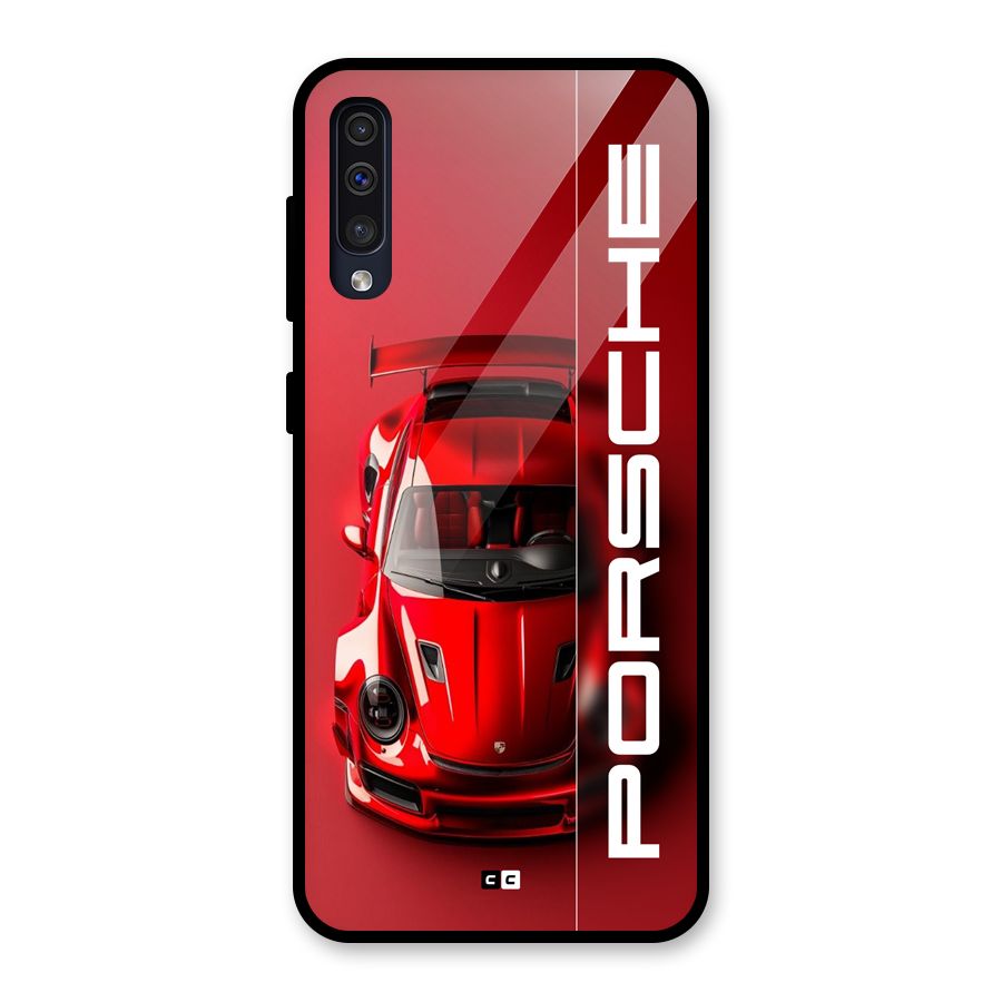 Red Porsche Glass Back Case for Galaxy A50