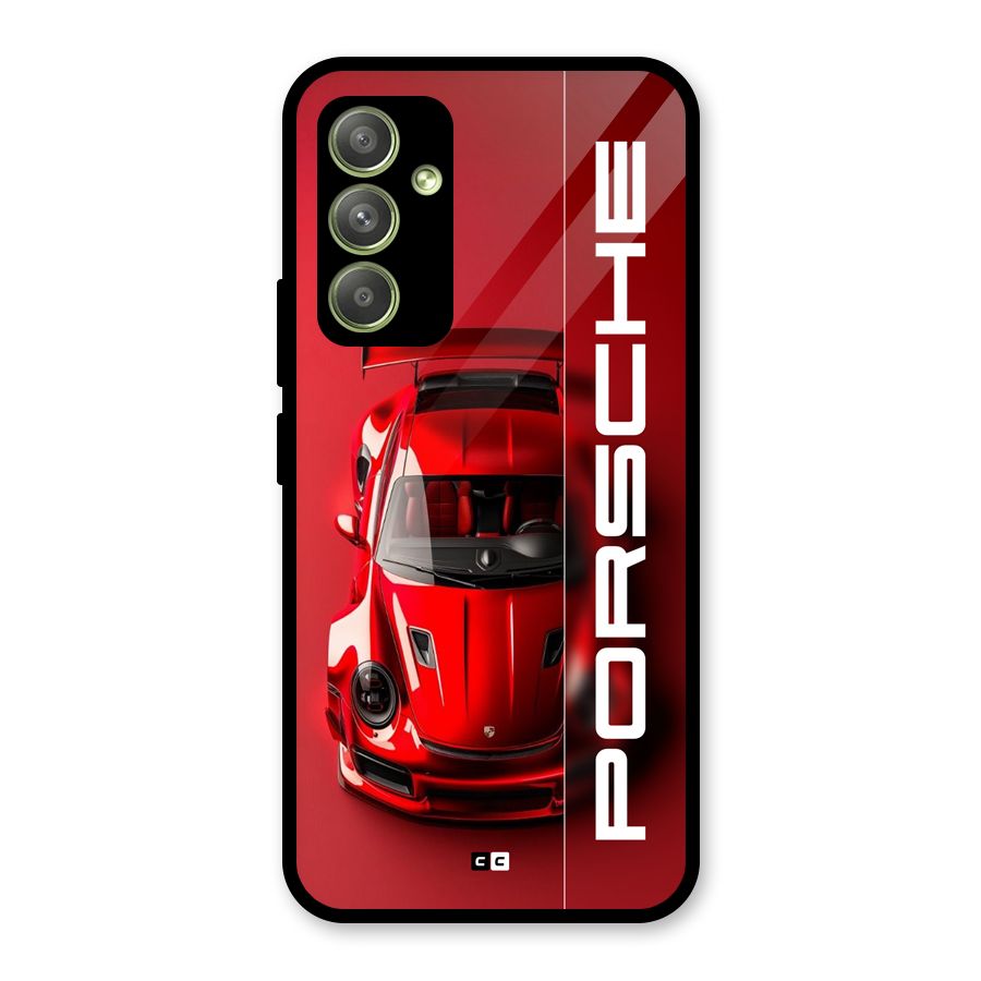 Red Porsche Glass Back Case for Galaxy A54