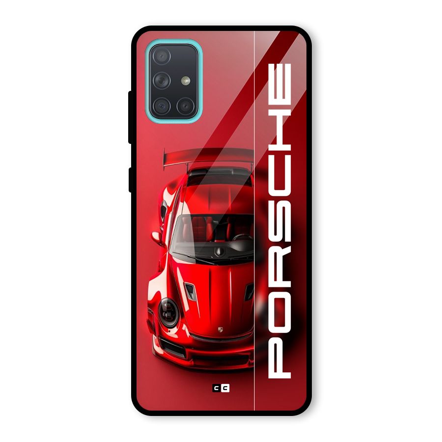 Red Porsche Glass Back Case for Galaxy A71