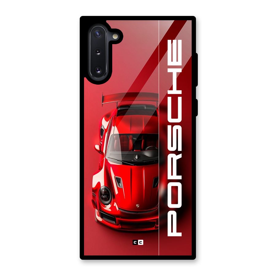 Red Porsche Glass Back Case for Galaxy Note 10