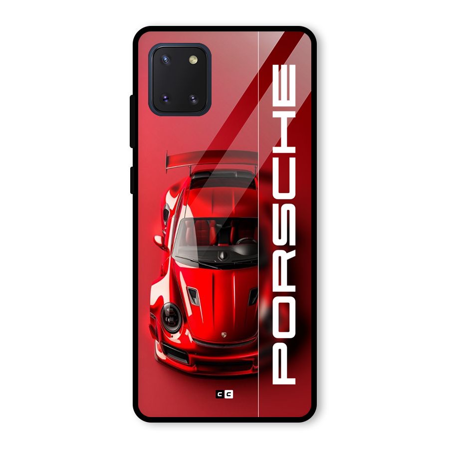 Red Porsche Glass Back Case for Galaxy Note 10 Lite