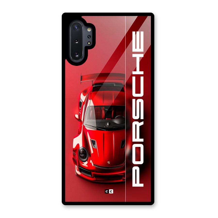 Red Porsche Glass Back Case for Galaxy Note 10 Plus