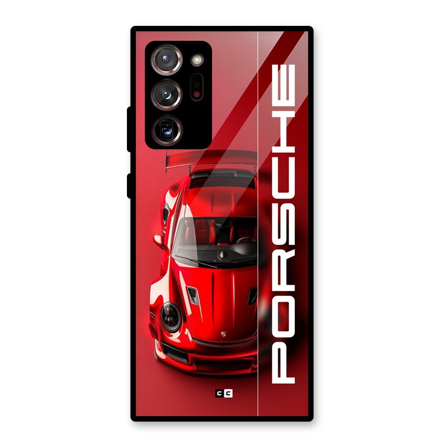 Red Porsche Glass Back Case for Galaxy Note 20 Ultra 5G