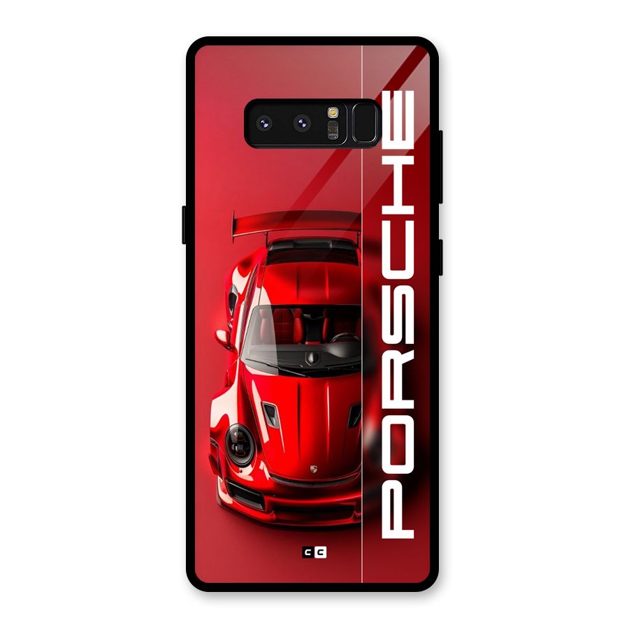 Red Porsche Glass Back Case for Galaxy Note 8