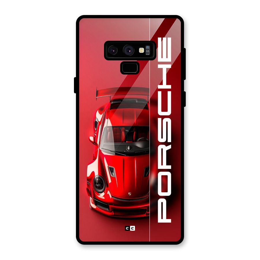 Red Porsche Glass Back Case for Galaxy Note 9