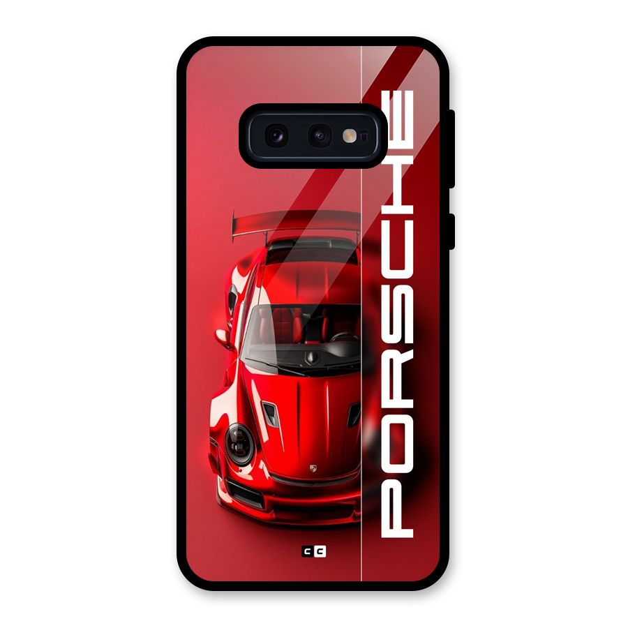 Red Porsche Glass Back Case for Galaxy S10e