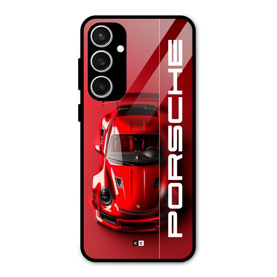 Red Porsche Glass Back Case for Galaxy S23 FE