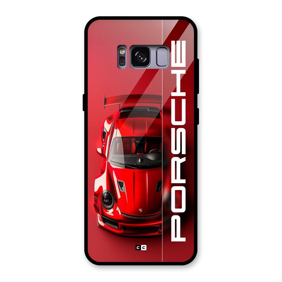Red Porsche Glass Back Case for Galaxy S8