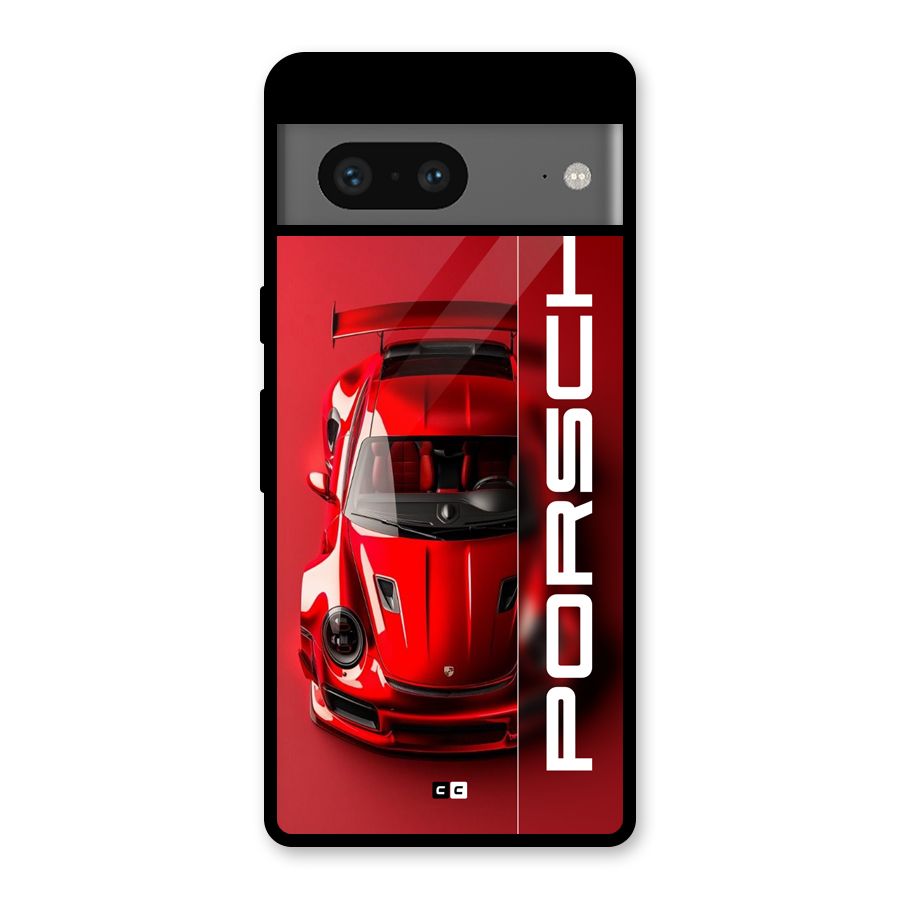 Red Porsche Glass Back Case for Google Pixel 7