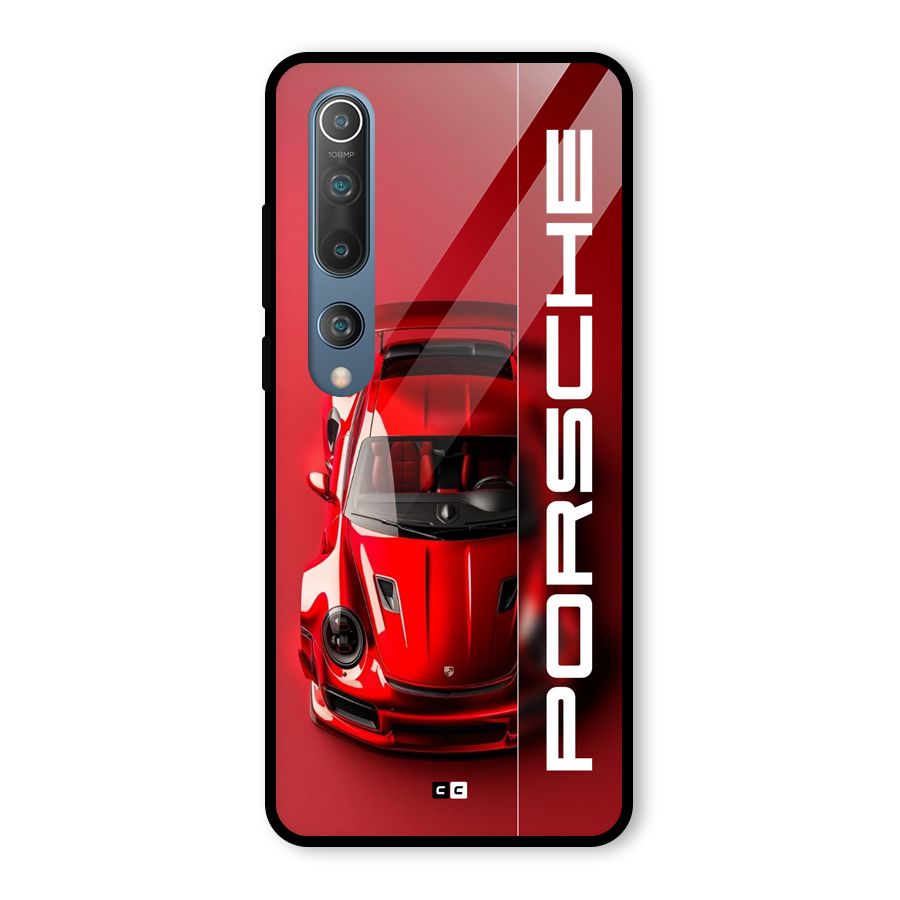 Red Porsche Glass Back Case for Mi 10