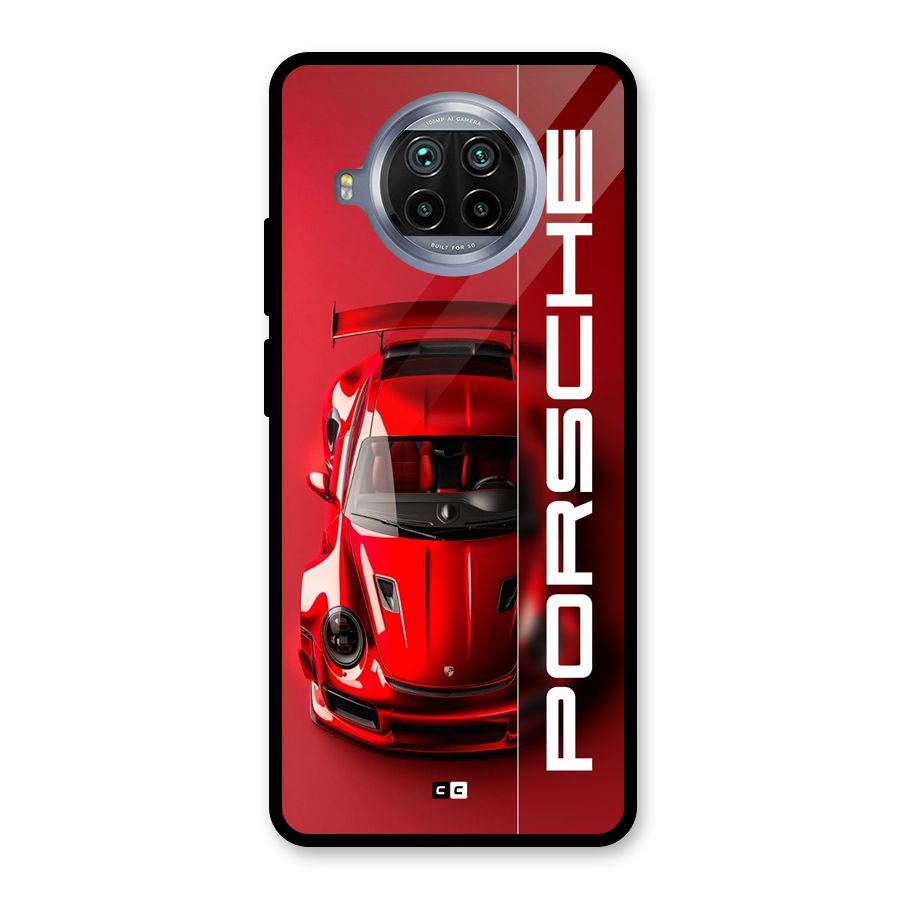 Red Porsche Glass Back Case for Mi 10i