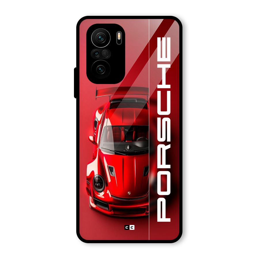 Red Porsche Glass Back Case for Mi 11X Pro