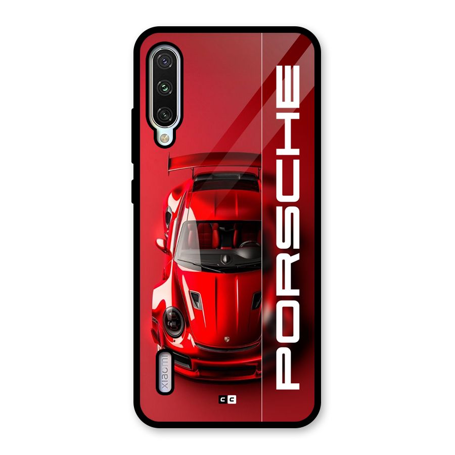 Red Porsche Glass Back Case for Mi A3