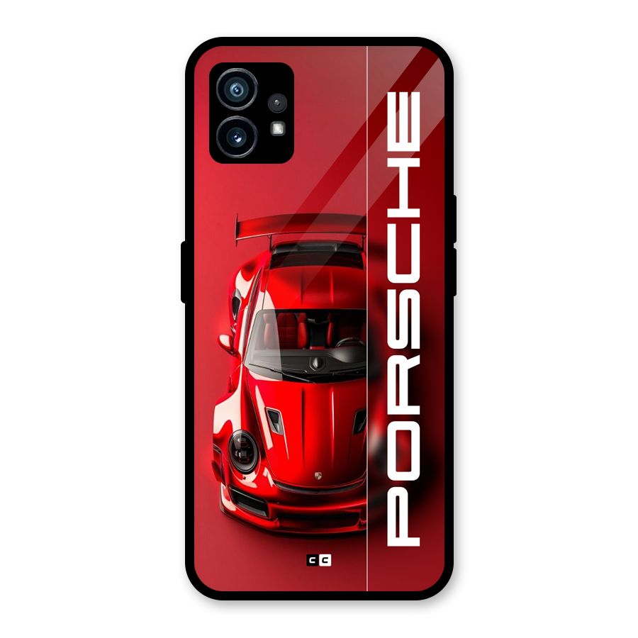 Red Porsche Glass Back Case for Nothing Phone 1