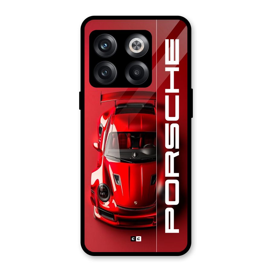 Red Porsche Glass Back Case for OnePlus 10T