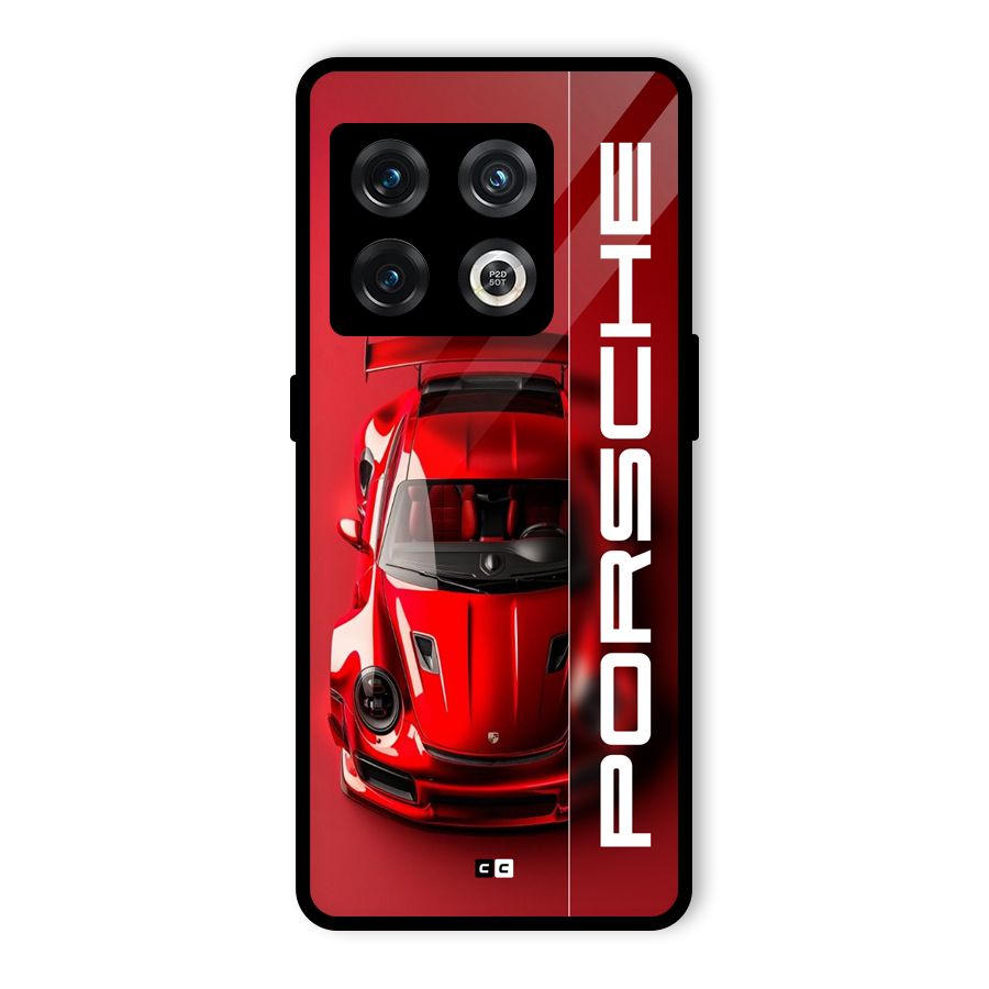 Red Porsche Glass Back Case for OnePlus 10 Pro 5G