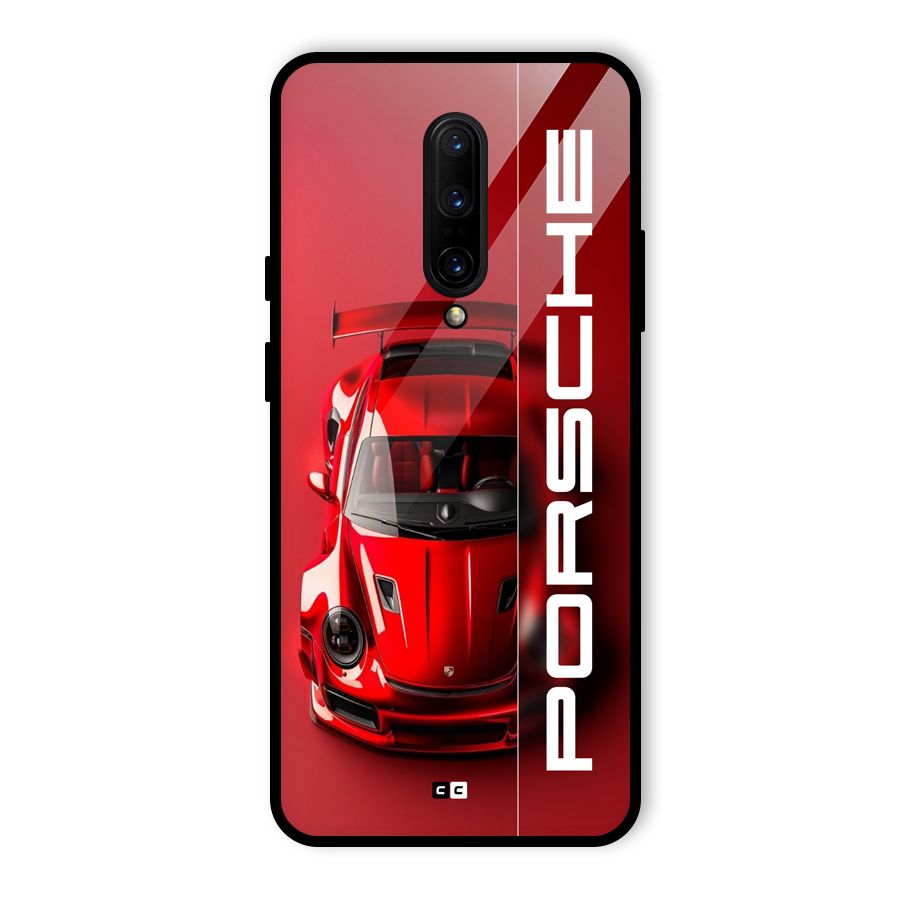 Red Porsche Glass Back Case for OnePlus 7 Pro