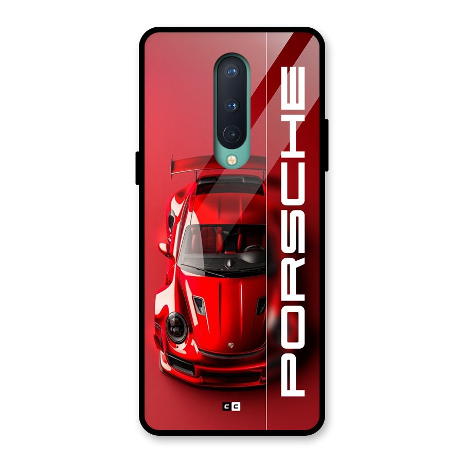 Red Porsche Glass Back Case for OnePlus 8