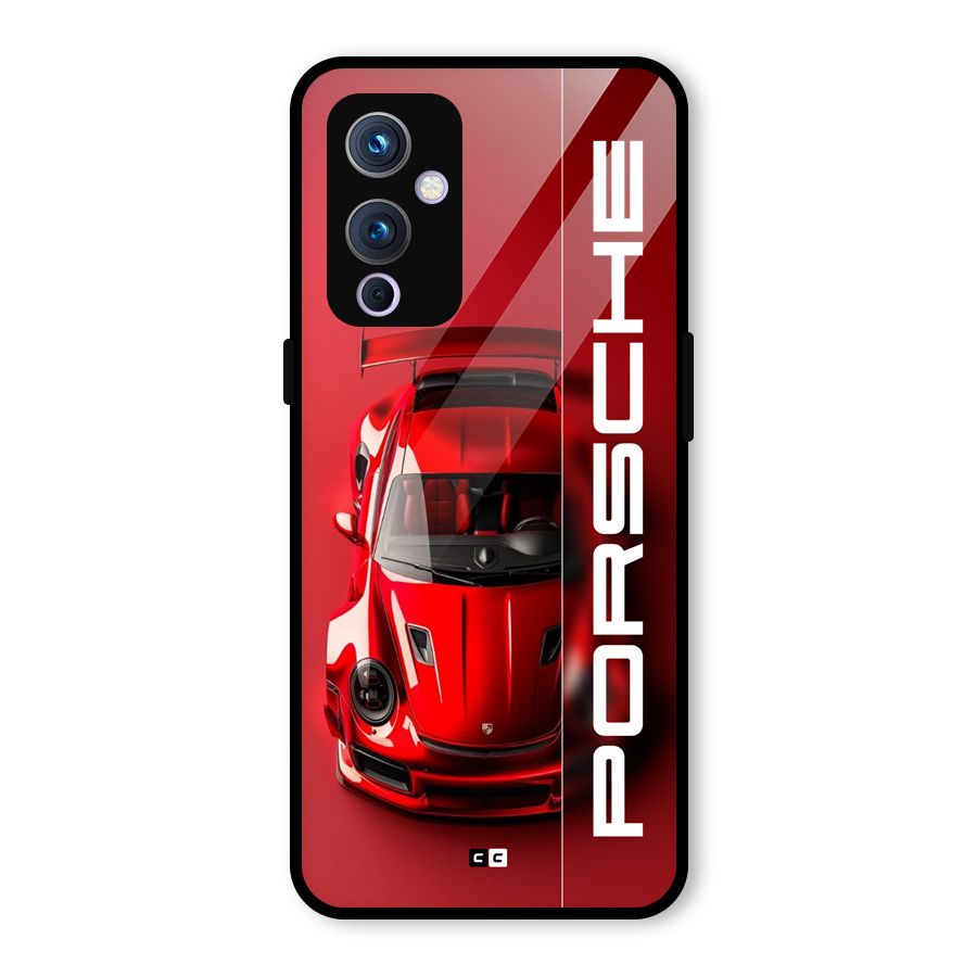 Red Porsche Glass Back Case for OnePlus 9