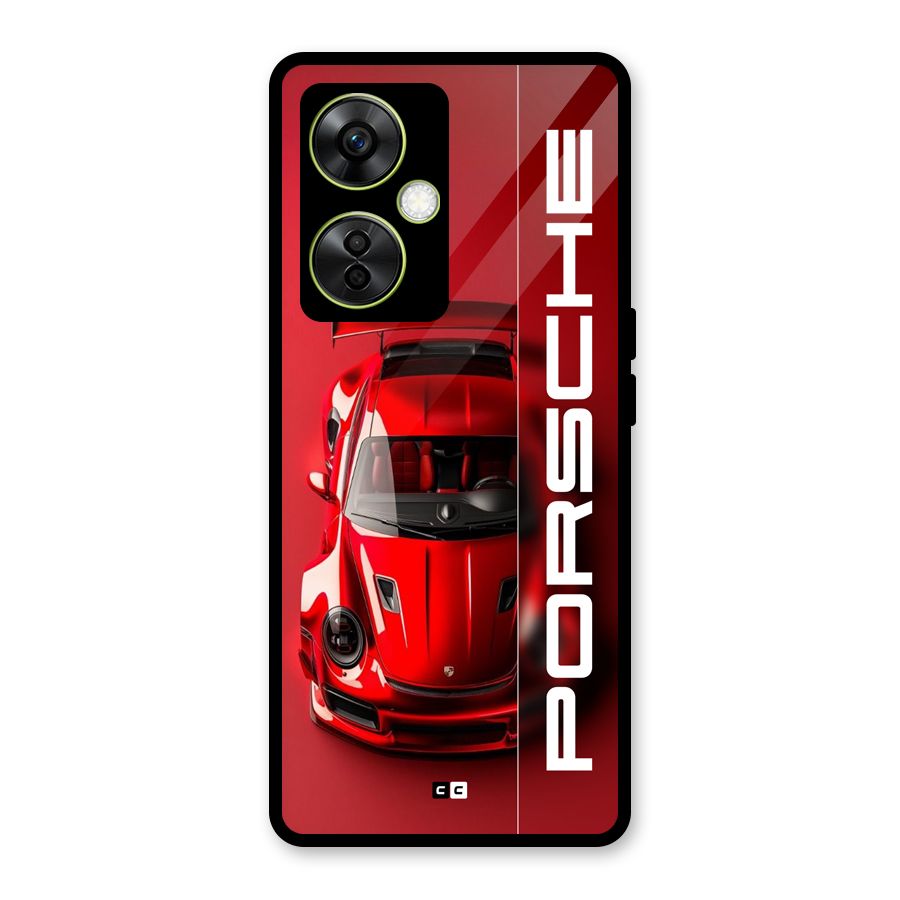 Red Porsche Glass Back Case for OnePlus Nord CE 3 Lite