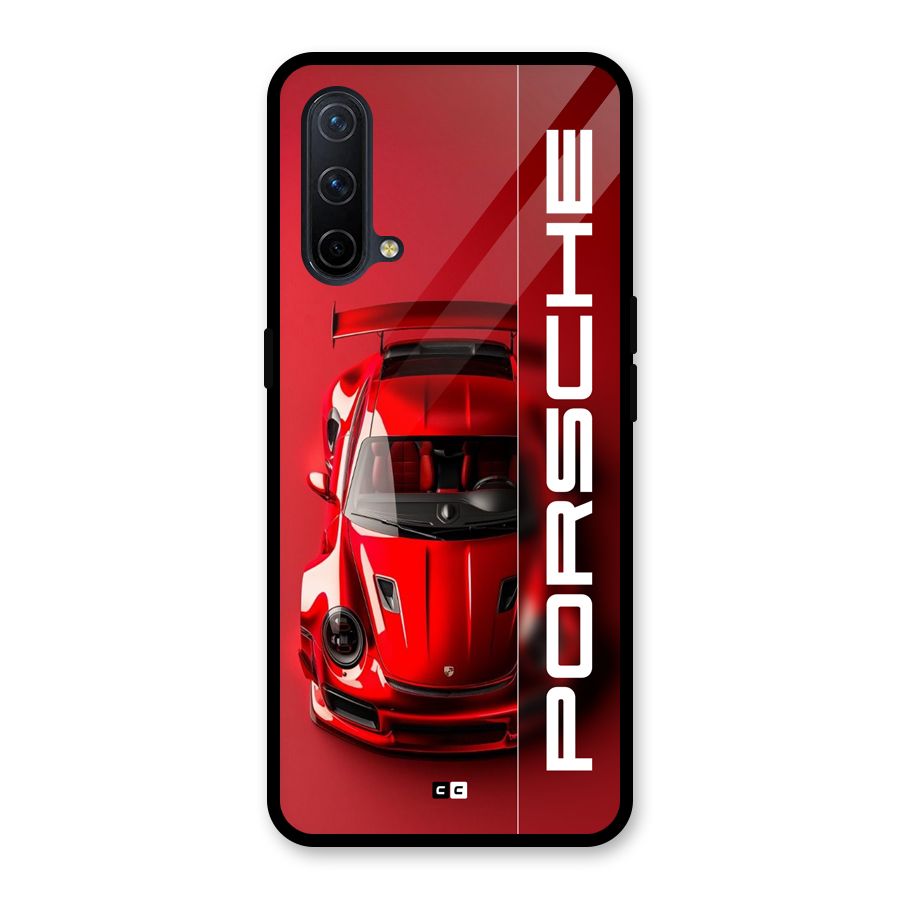 Red Porsche Glass Back Case for OnePlus Nord CE 5G