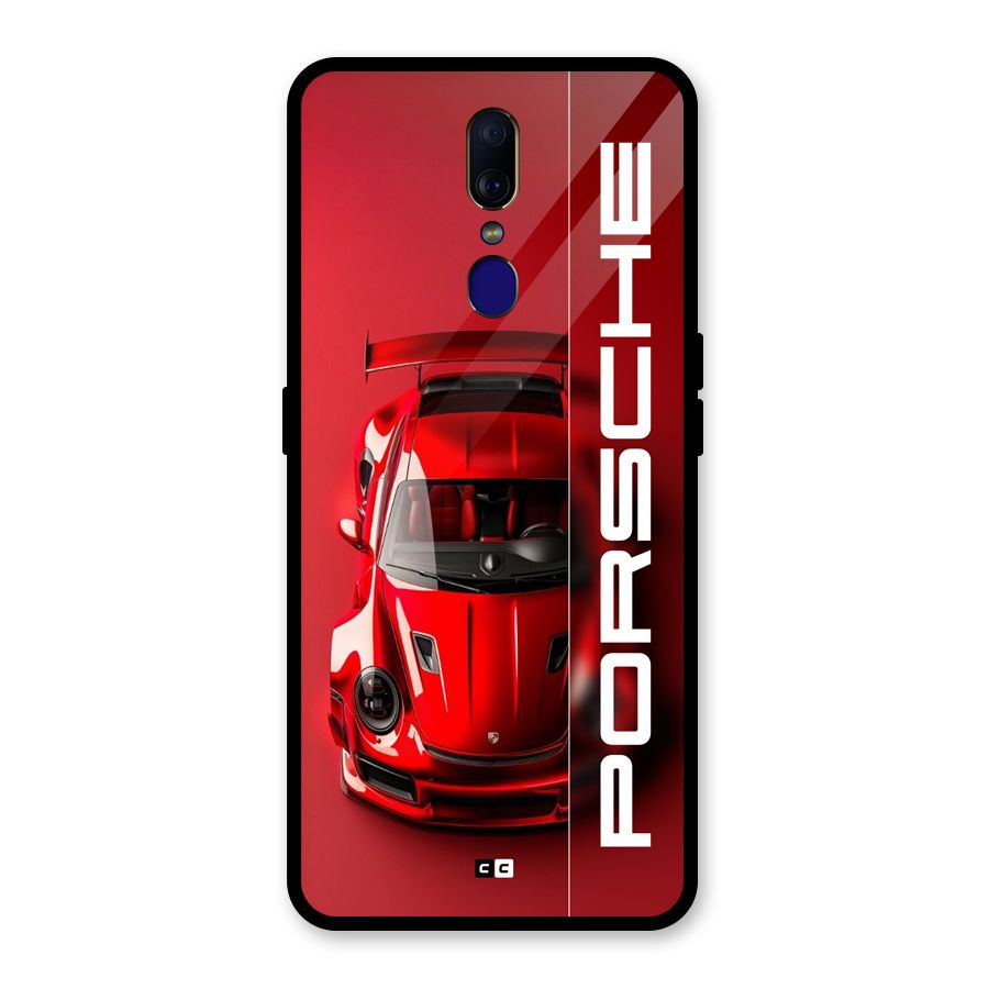 Red Porsche Glass Back Case for Oppo F11
