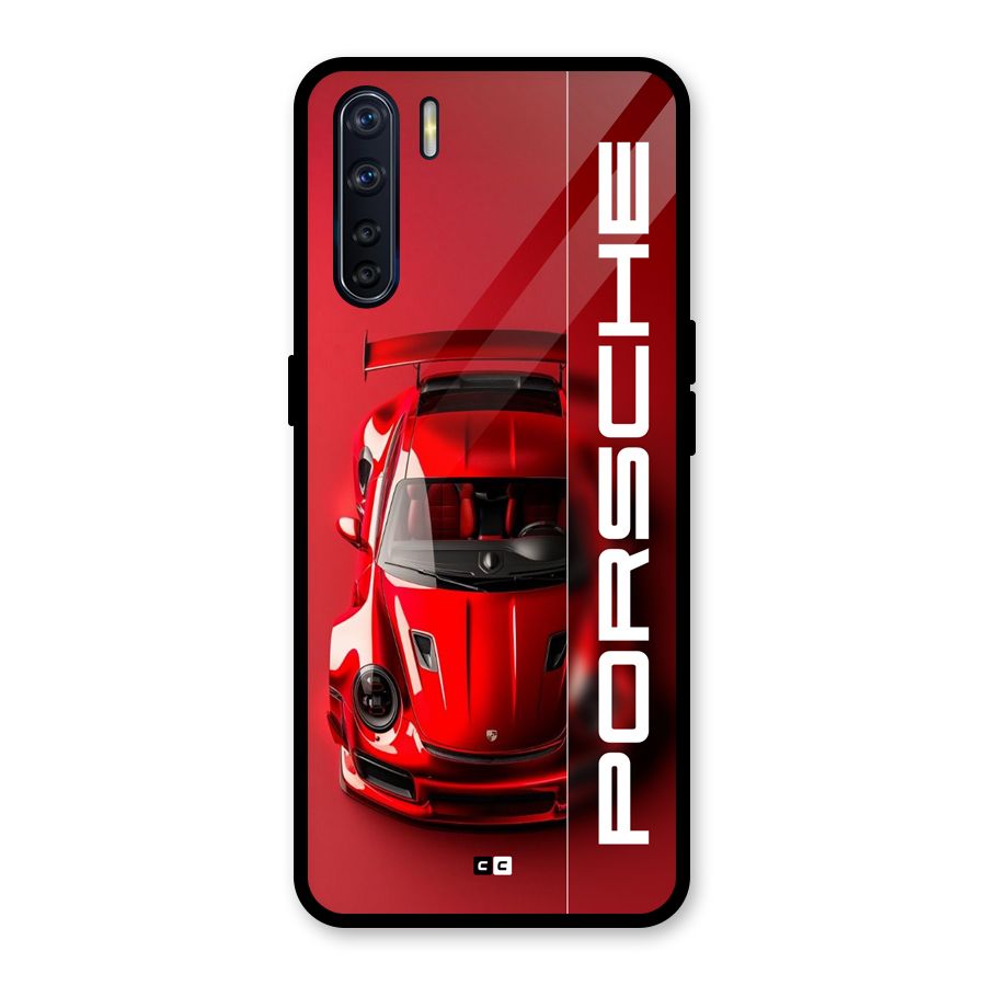 Red Porsche Glass Back Case for Oppo F15