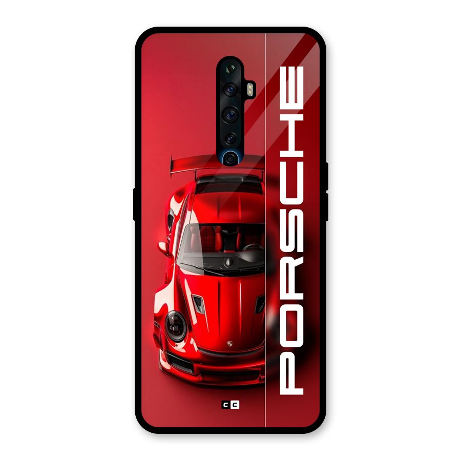 Red Porsche Glass Back Case for Oppo Reno2 Z