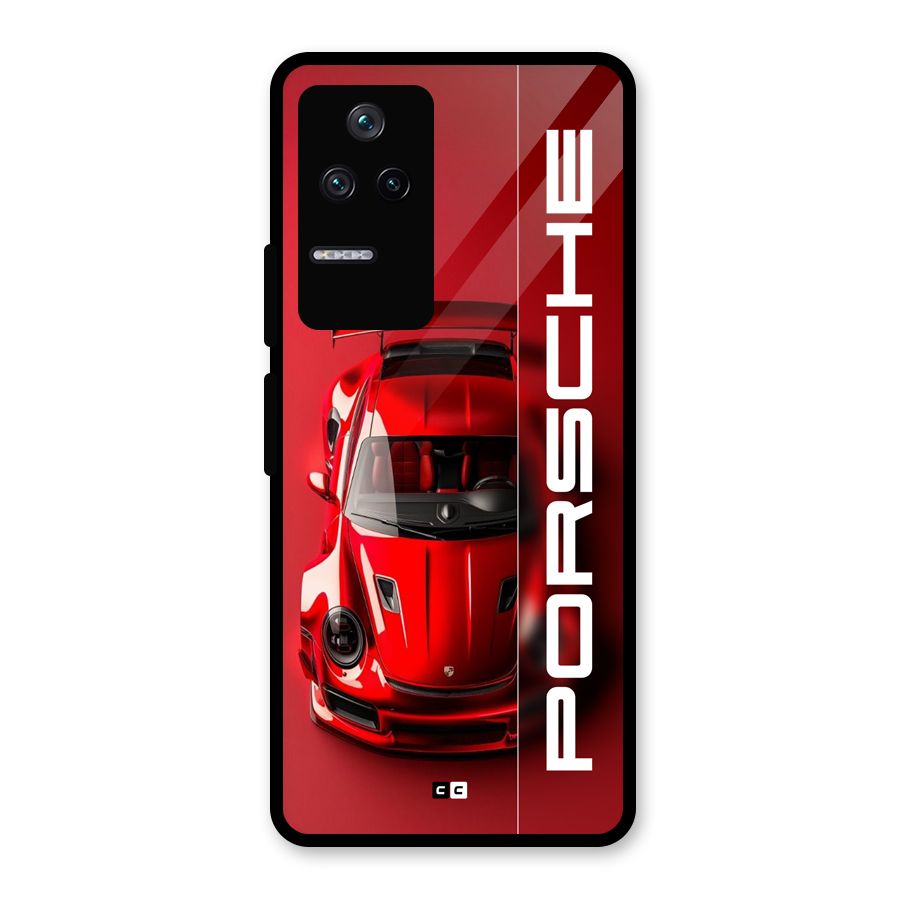 Red Porsche Glass Back Case for Poco F4 5G