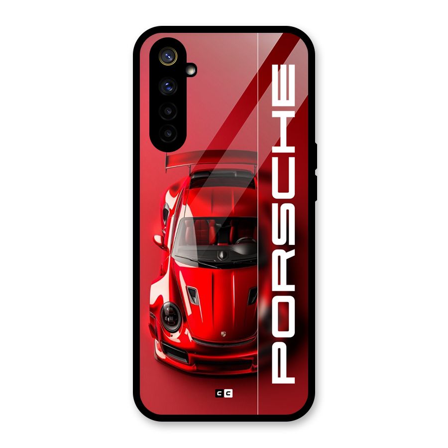 Red Porsche Glass Back Case for Realme 6