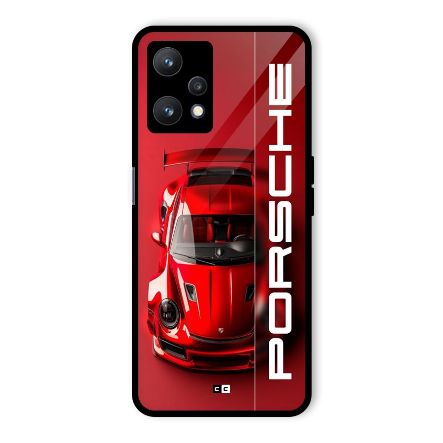 Red Porsche Glass Back Case for Realme 9 Pro 5G
