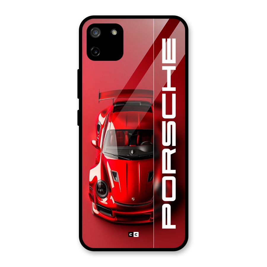 Red Porsche Glass Back Case for Realme C11