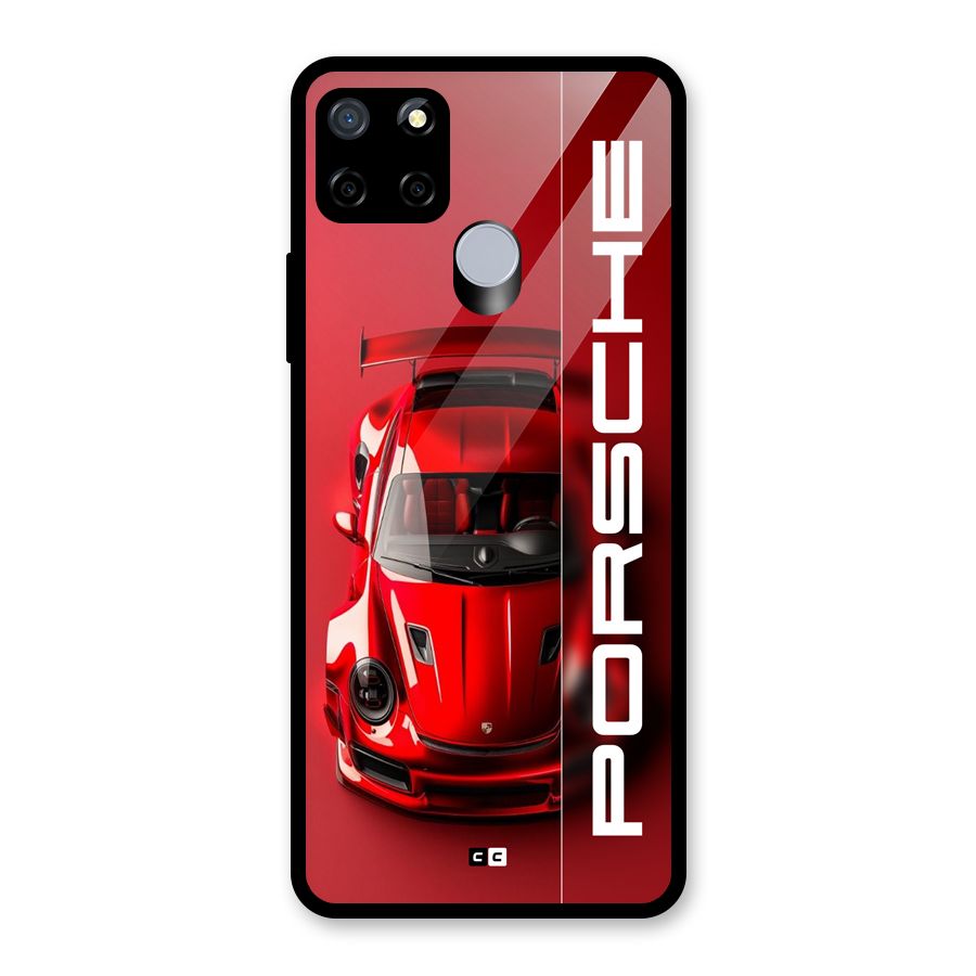 Red Porsche Glass Back Case for Realme C15