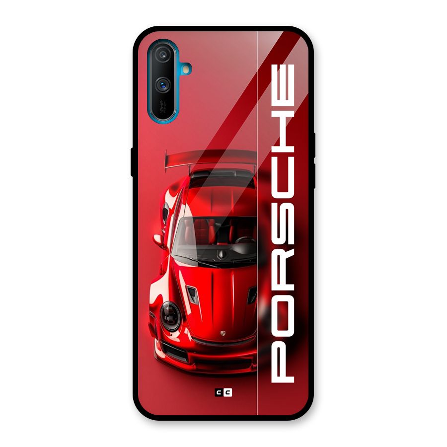 Red Porsche Glass Back Case for Realme C3