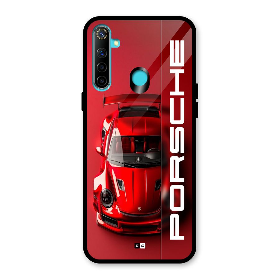 Red Porsche Glass Back Case for Realme Narzo 10
