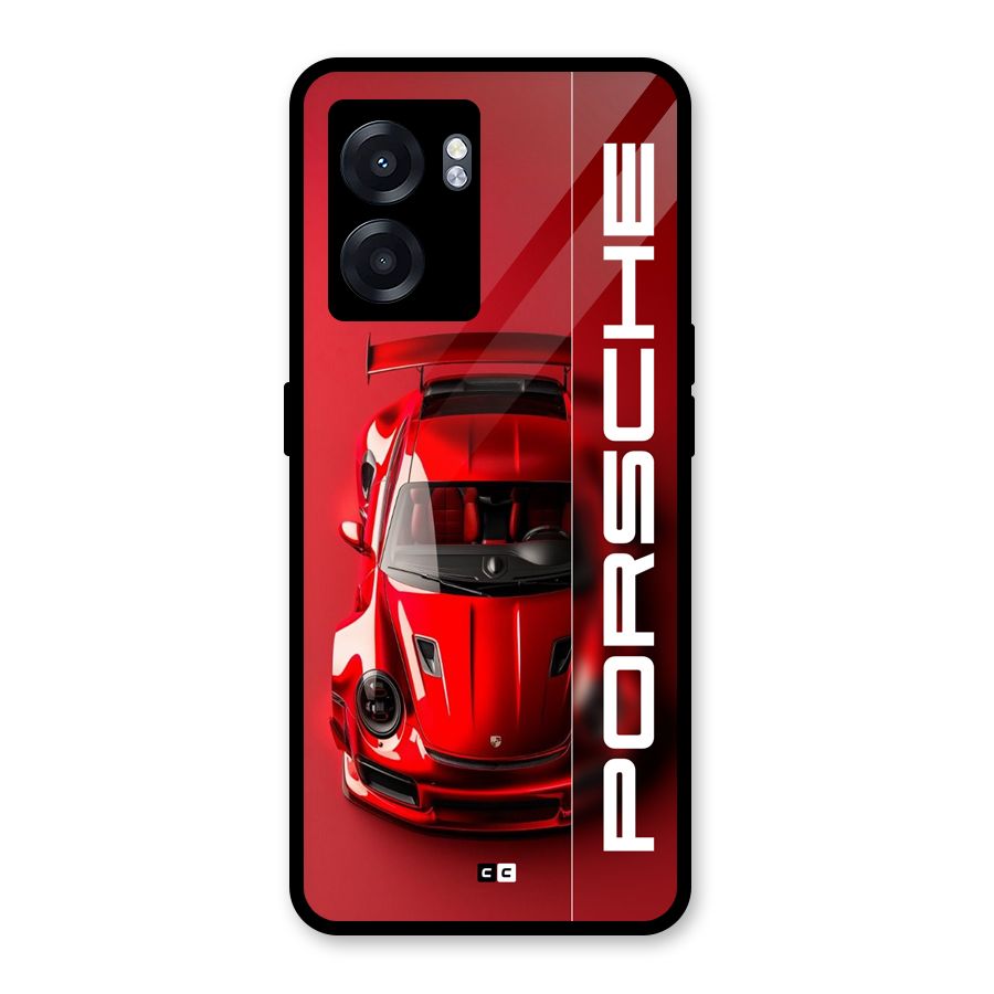 Red Porsche Glass Back Case for Realme Narzo 50 5G