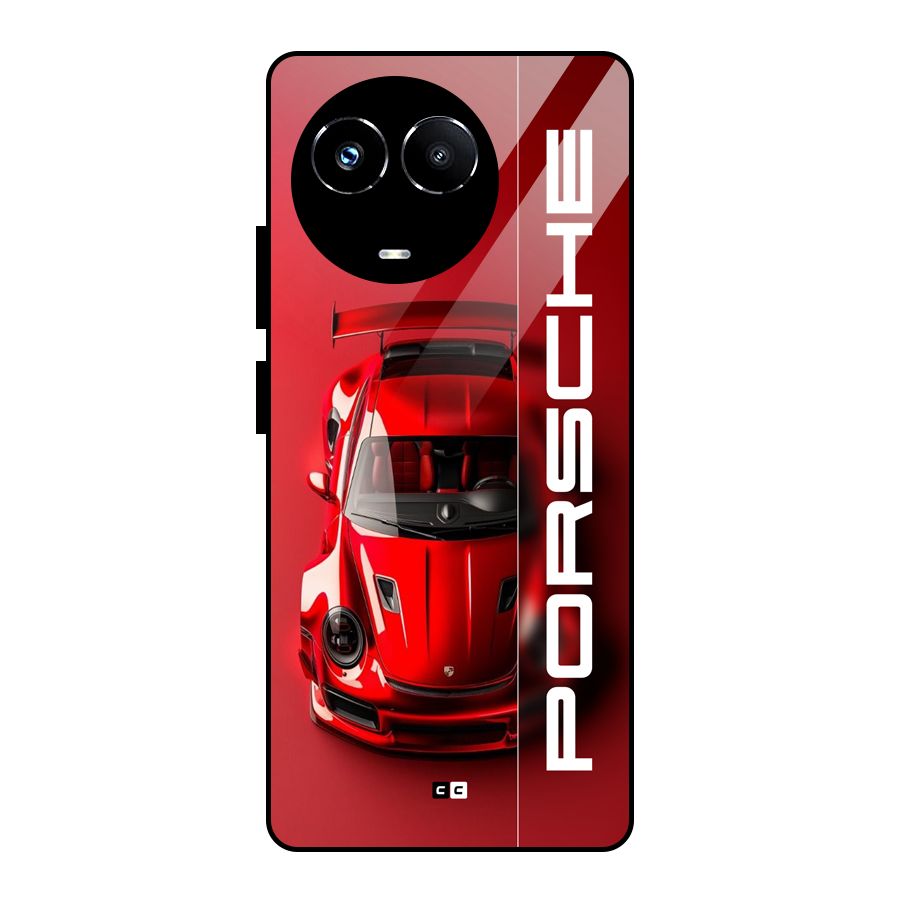 Red Porsche Glass Back Case for Realme Narzo 60X