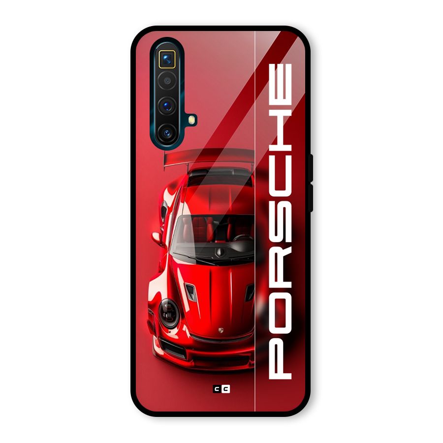 Red Porsche Glass Back Case for Realme X3