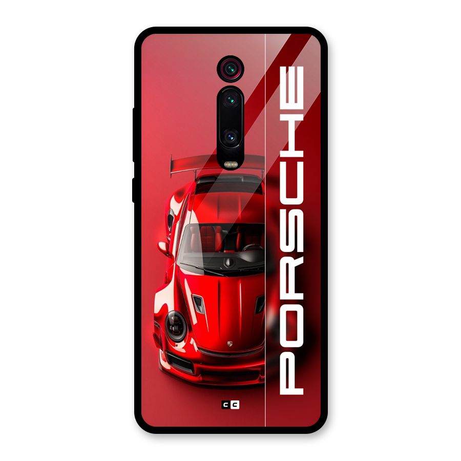 Red Porsche Glass Back Case for Redmi K20 Pro