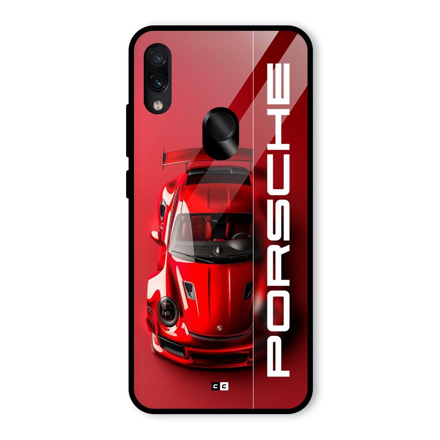 Red Porsche Glass Back Case for Redmi Note 7 Pro