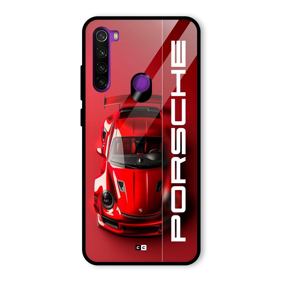 Red Porsche Glass Back Case for Redmi Note 8