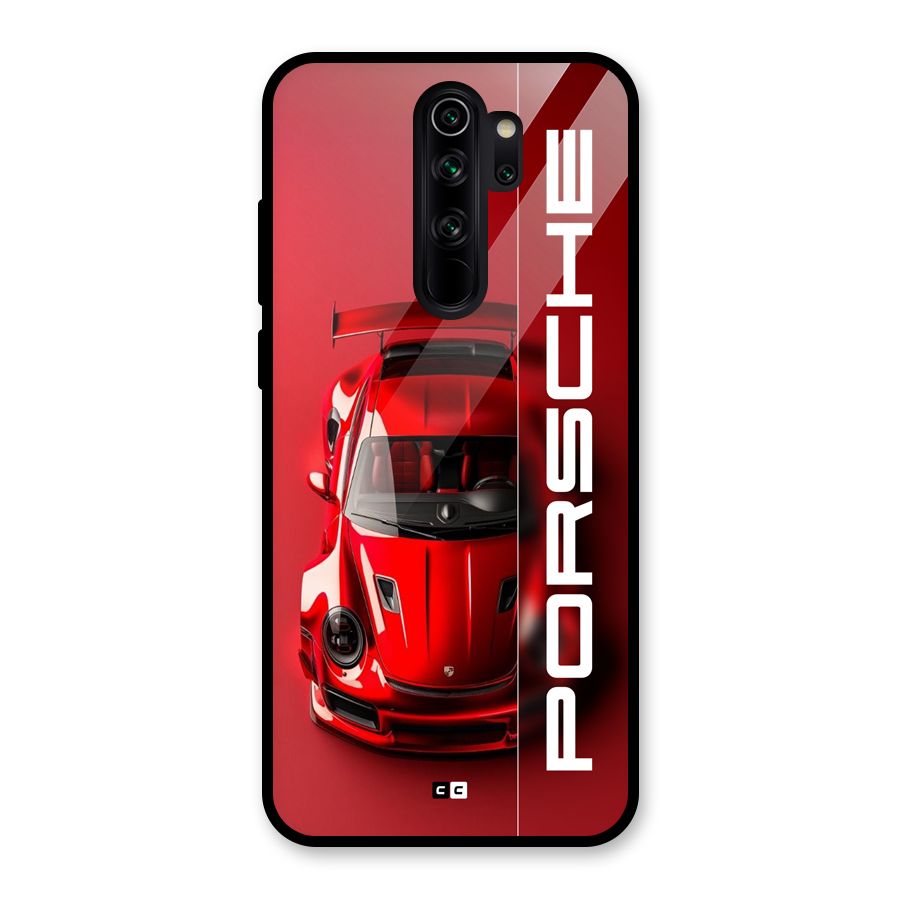 Red Porsche Glass Back Case for Redmi Note 8 Pro