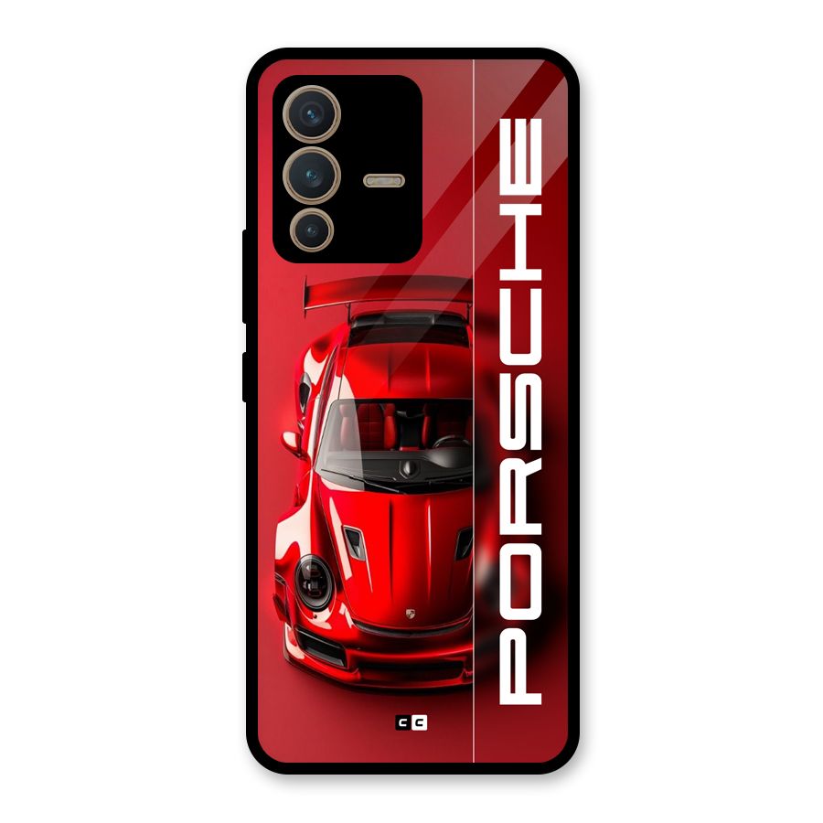 Red Porsche Glass Back Case for Vivo V23 5G