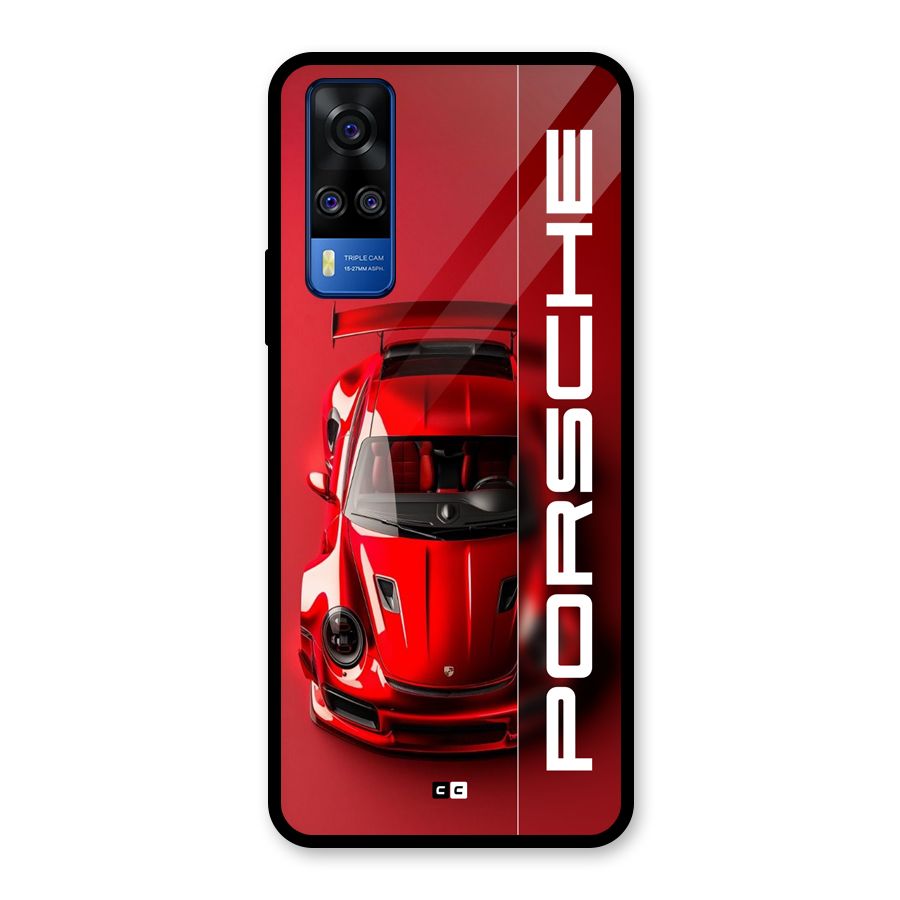 Red Porsche Glass Back Case for Vivo Y31