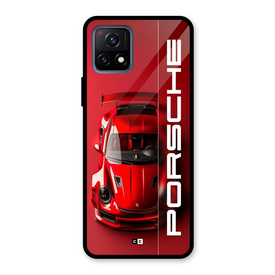 Red Porsche Glass Back Case for Vivo Y72 5G