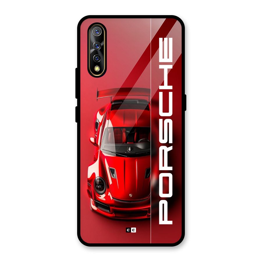 Red Porsche Glass Back Case for Vivo Z1x