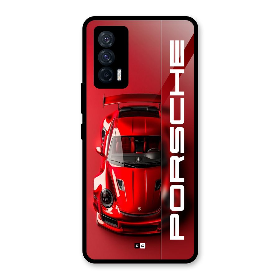 Red Porsche Glass Back Case for Vivo iQOO 7 5G