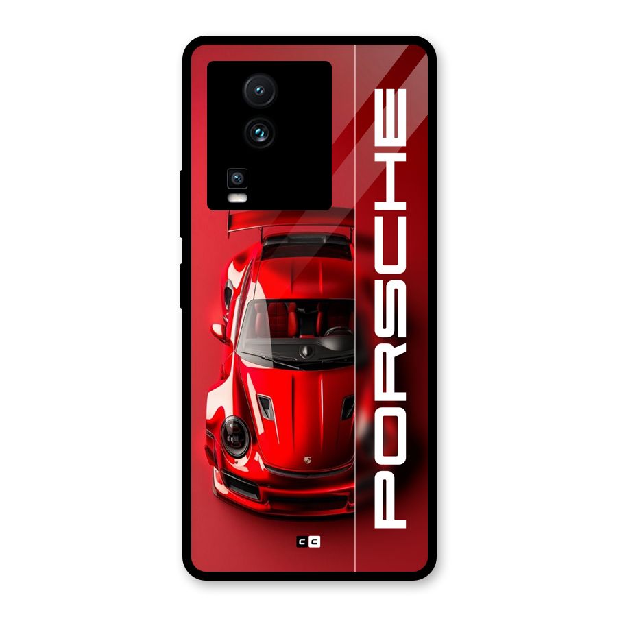Red Porsche Glass Back Case for Vivo iQOO Neo 7