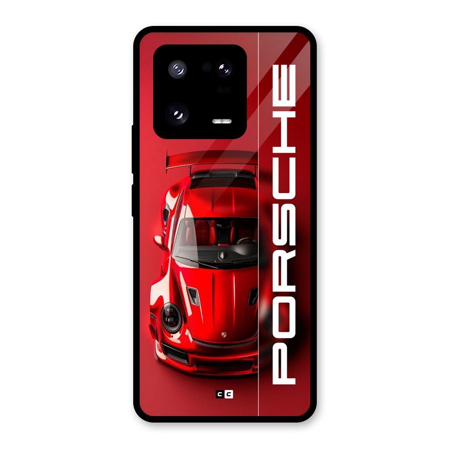 Red Porsche Glass Back Case for Xiaomi 13 Pro